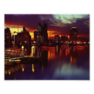 Foto Skyline do por do sol de San Diego