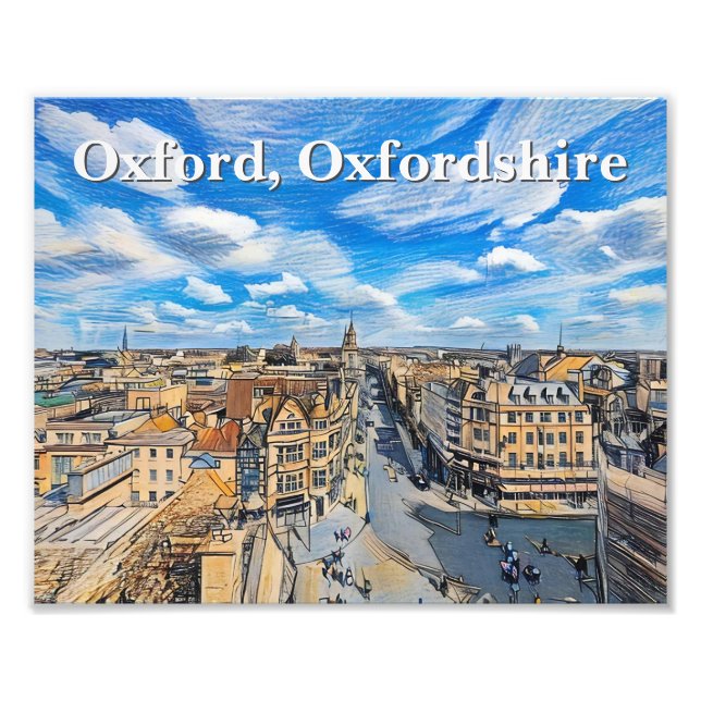 Foto Skyline of Historic Oxford Pencil Art (Frente)