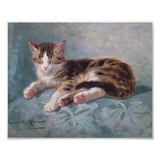 Foto Sleepy Kitten por Henriette Ronner-Knip (Frente)