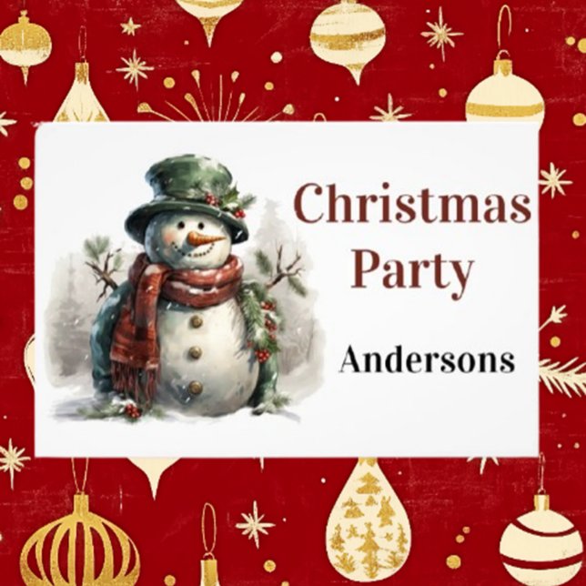 Foto Snowman Holiday Christmas Wish (Celebrate the holiday spirit with Brett's Snowman photo print, filled with warmth and joy.)