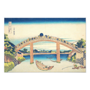 Foto Sob a Ponte Mannen Hokusai Ukiyo-e Arte Japonesa