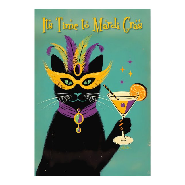 Foto Sofisticados Retro É Hora do Martini de Mardi Gras (Frente)