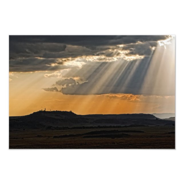 Foto Sol se pondo no Masai Mara. (Frente)