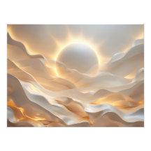 Solar Presence Unbound – Abstract Golden Horizon P