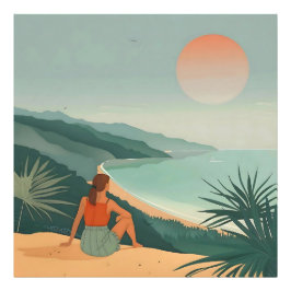 Foto Solitude do Sol - Impressão de Visão Costeira Mini