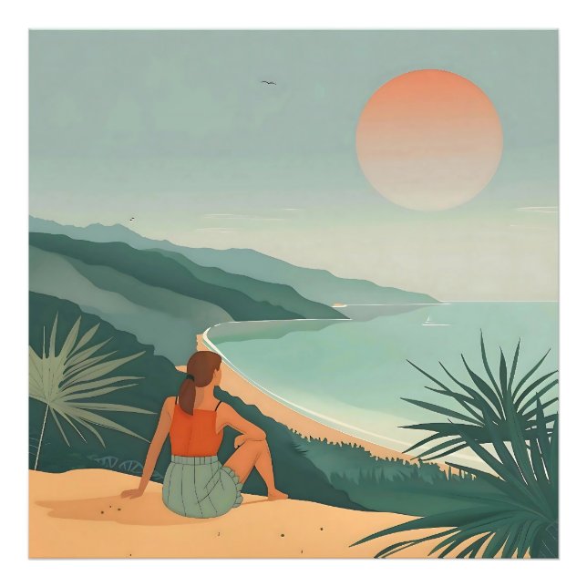 Foto Solitude do Sol - Impressão de Visão Costeira Mini (Frente)