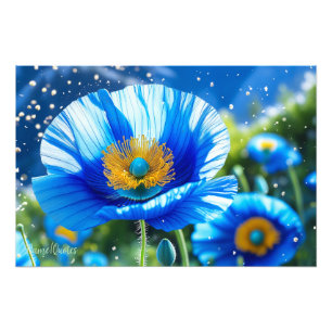 Foto Sonho de Papoula Azul – Arte Floral Macro Etérea