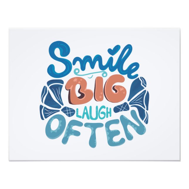 Foto Sorria Grande Muitas Vezes: Mensagem Encantadora (Frente)