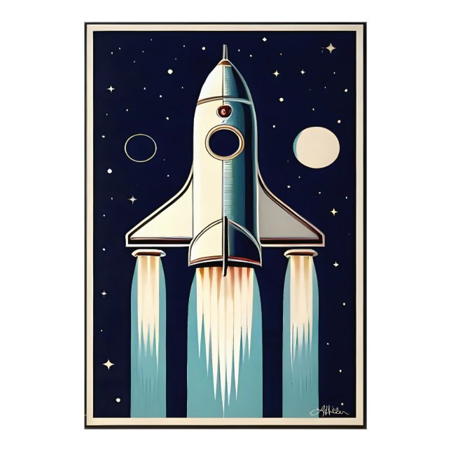 Foto Space Age Retro 50s Rocket Ship (Frente)