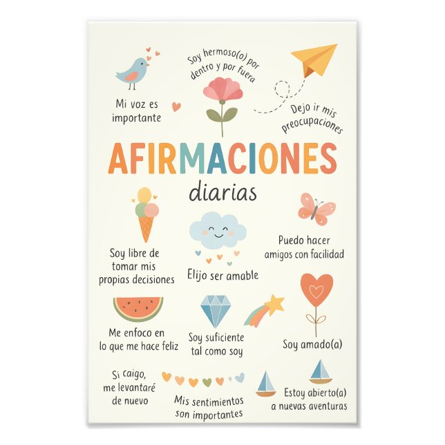Foto Spanish Affirmations , Therapy Office Decor.School (Frente)