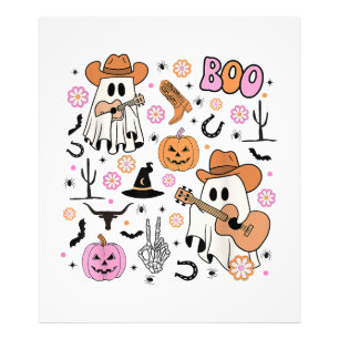 Foto Spooky Ghost Cowboy Cute Halloween Boo Western Ret