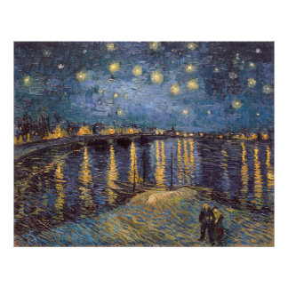 Foto Starry Night Over Rhone River por Vincent Van Gogh