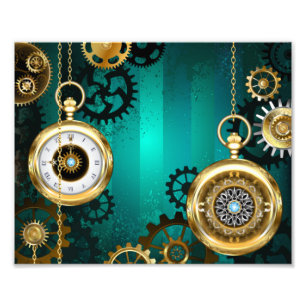 Foto Steampunk Jewelry Watch em um fundo verde