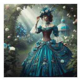 Foto Steampunk Vintage Victorian Garden Lady