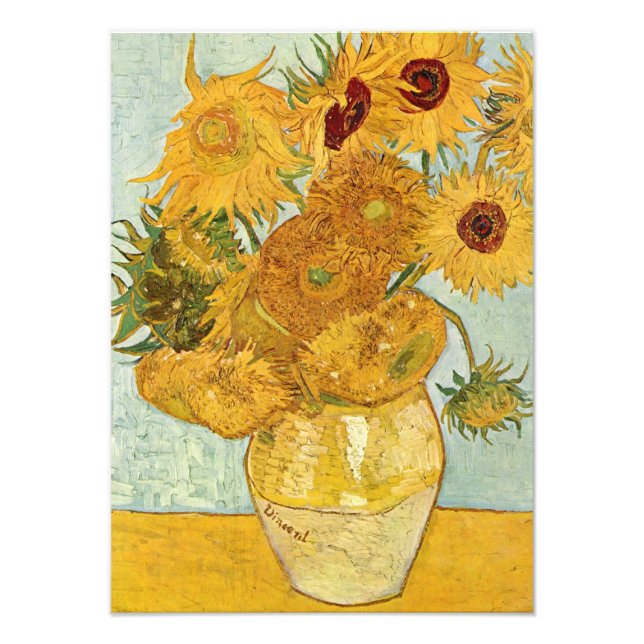 Foto Stilleben mit 12 Sonnenblumen de Vincent van Gogh (Frente)