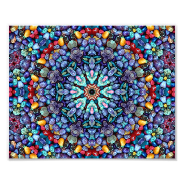 Foto Stone Wonage Vintage Blue Fractal Kaleidoscope (Frente)