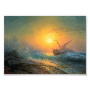 Foto Stormy Sea no Sunset, Aivazovsky