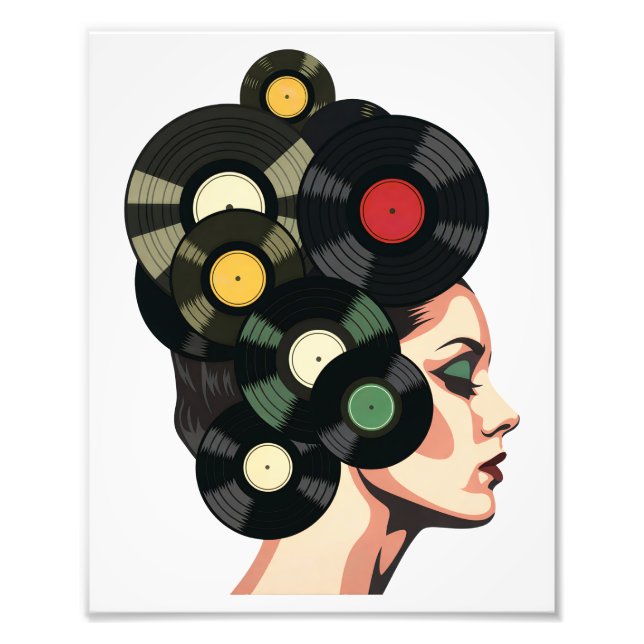 Foto Stylized Retro Vinyl Record Poster Art (Frente)