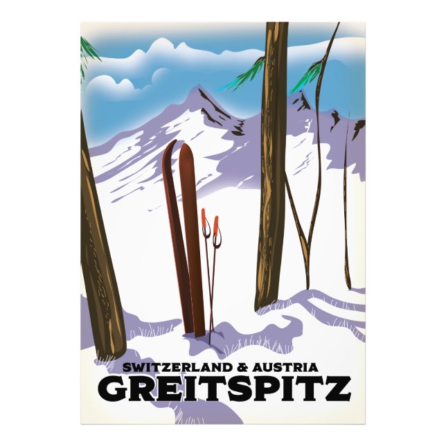 Foto Suiça Greitspitz e poster de Esqui Áustria (Frente)