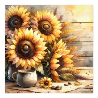 Foto Sunflowers Watercolor Painting