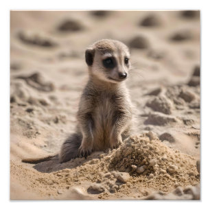 Foto "Sunny Days: Baby Meerkat's Beach Adventure"