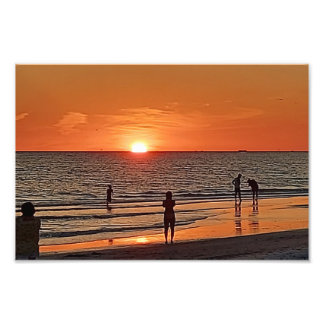 Foto Sunset Beach Wall Art Coastal Ocean Decor