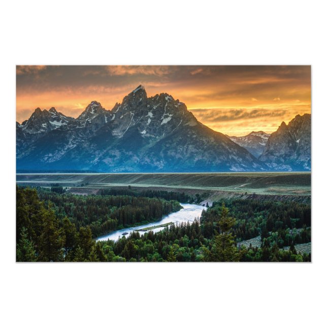 Foto Sunset Em Grand Teton E Cobra River - Wyoming (Frente)