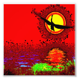 Foto Sunset Flight – Vibrant Art Print
