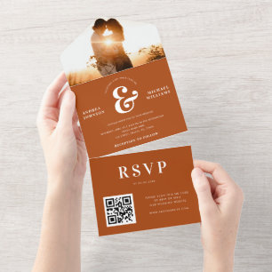 Foto Sunset Modern Ampersand Terracotta Wedding