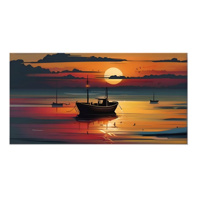 Foto Sunset na arte do mar (Frente)
