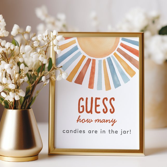 Foto Sunshine Baby Shower Guessing Game Sign (Criador carregado)