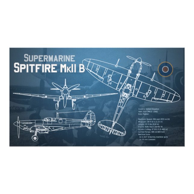 Foto Supermarinho Spitfire MK II Blueprint (Frente)
