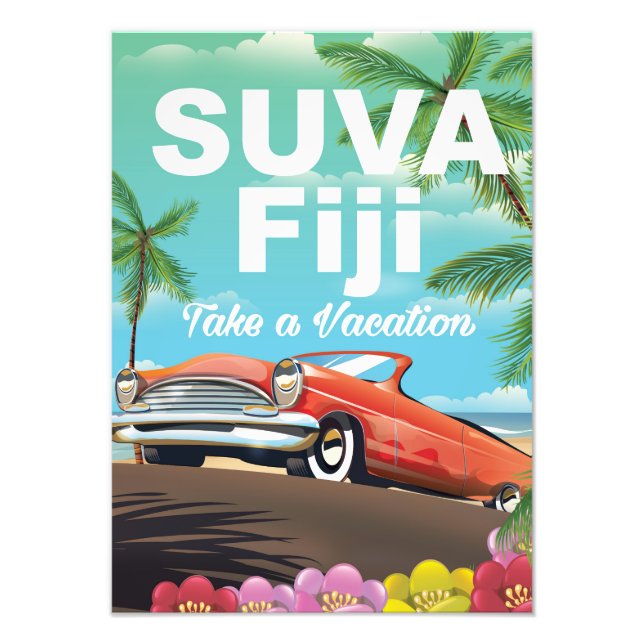 Foto Suva, Fiji pôster de férias vintage (Frente)
