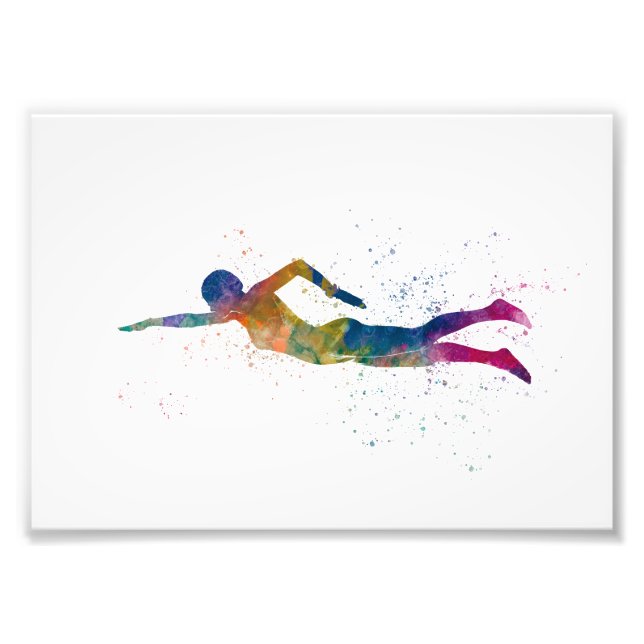 Foto swimmer in watercolor (Frente)