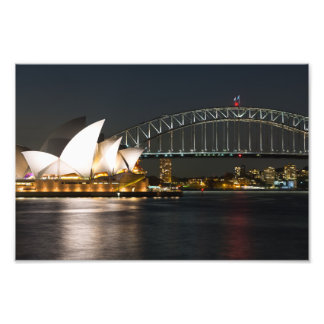 Foto Sydney Opera house e bridge em dusk, Austrália