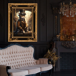 Foto Tabby Cat em um Outfit Steampunk AI Gerado