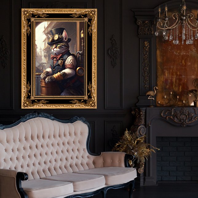 Foto Tabby Cat em um Outfit Steampunk AI Gerado (Criador carregado)