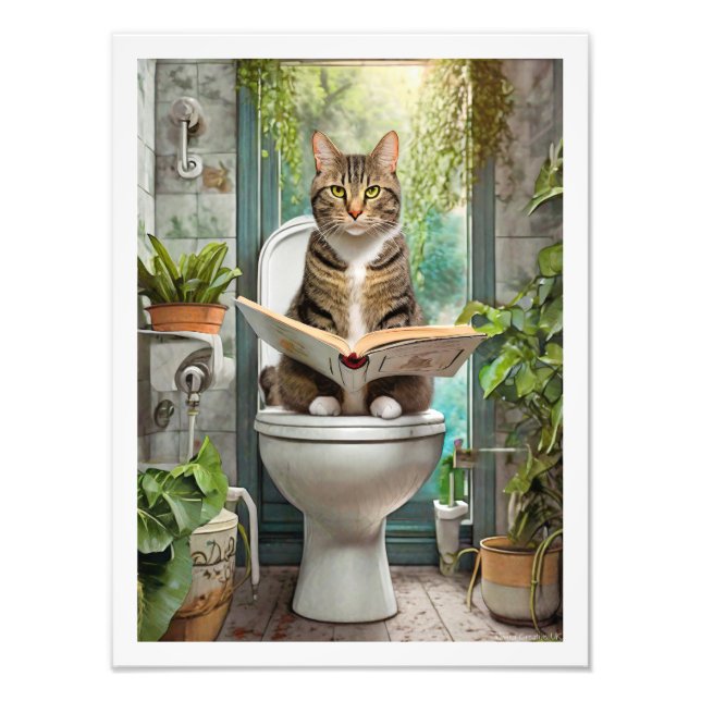 Foto Tabby Cat Toilet (Frente)