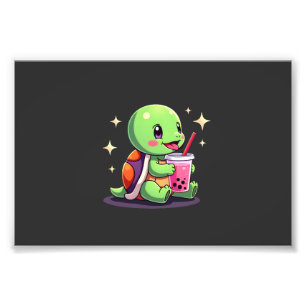 Foto Tartaruga fofa bebendo boba. Tartarugas Boba Engra