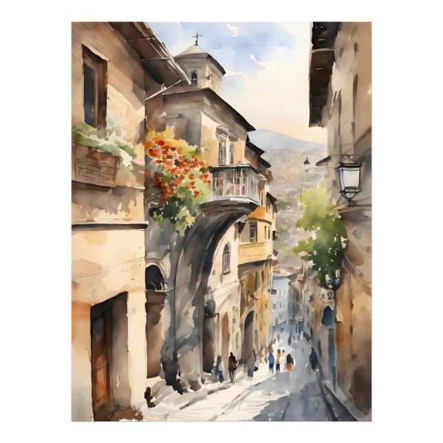 Foto Tbilisi watercolor art (Frente)