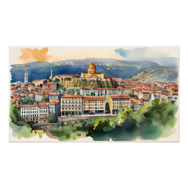 Foto Tbilisi watercolor art (Frente)