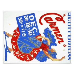 Foto Teatro musical poster do vintage de "Carmen" WPA