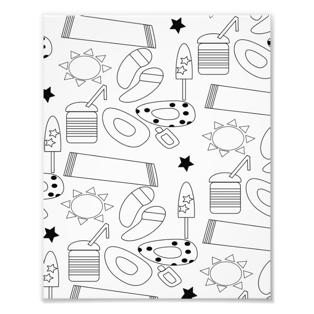 Foto Tema da Praia do Mat Colorido de Verão (Frente)