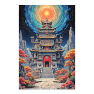 Foto Templo Pagode Mística Sob o Céu Celestial