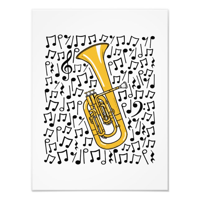 Foto Tenor Horn Musical Notes Hornist Brass Musical (Frente)