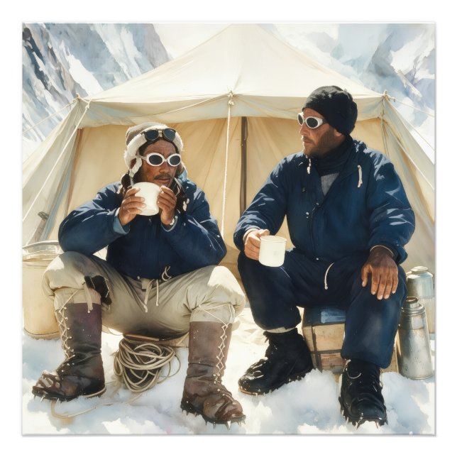 Foto Tenzing Norgay Edmund Hillary Conquistando o Evere (Frente)