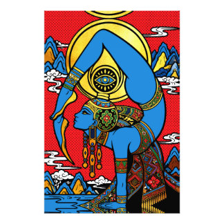 Foto Terceiro Olho – Iogini Azul em Fundo de Pop Art