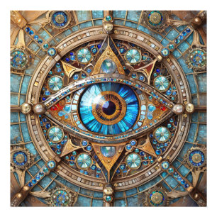 Foto Terceiro Olho - Turquesa Blue Dourado Mandala