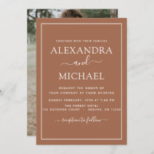 Foto Terra Cotta Boho Convite Simples