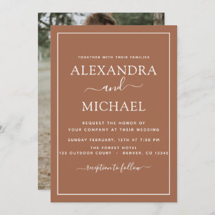 Foto Terra Cotta Boho Convite Simples